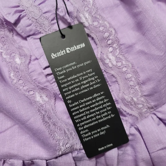 Scarlet Darkness Light Purple Off-Shoulder Victoran Style Dress Size 7Y‎ - Picture 8 of 11